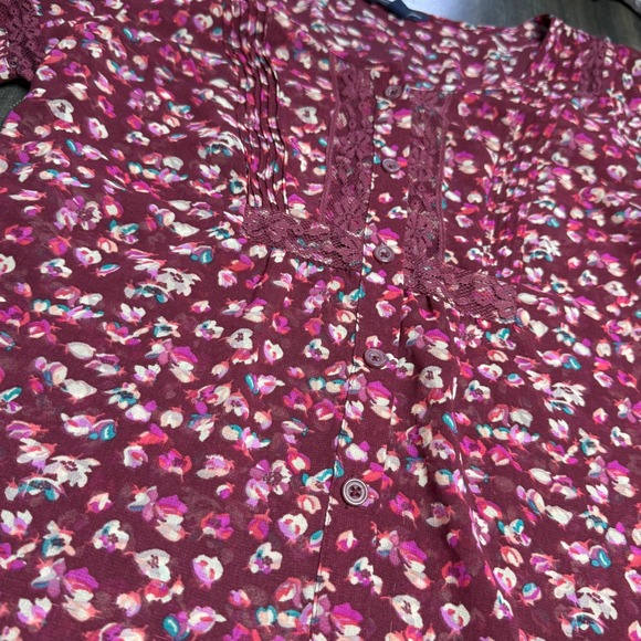 American Eagle Outfitters Floral Button Down Top Blouse S Small - Picture 2 of 3